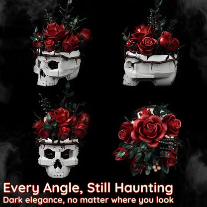 Dark Romance Skull Roses  Brick Building Set